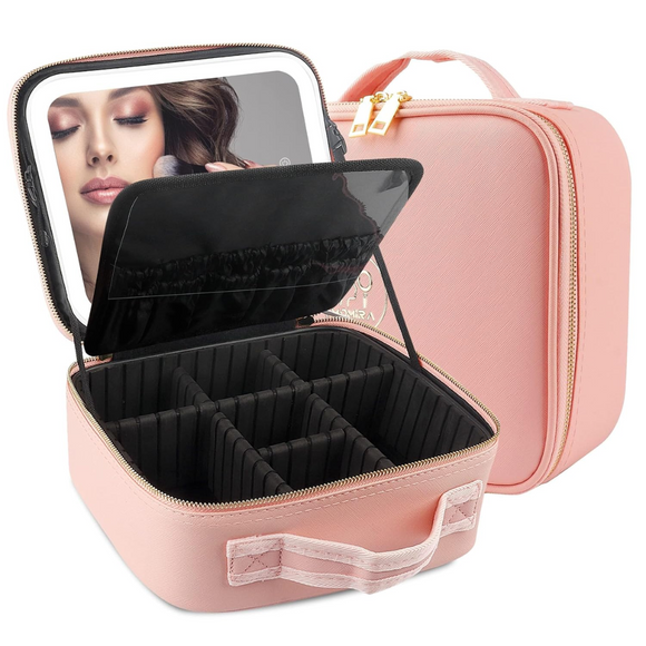 Travel Makeup Bag With Led Mirror